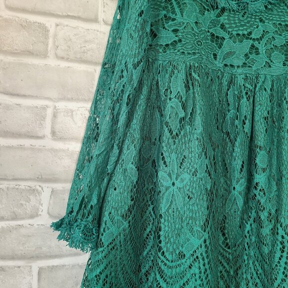 Trish Scully Emerald Green Lace Long Dress Sz 10 Spring Easter Elegant Party - Picture 9 of 9
